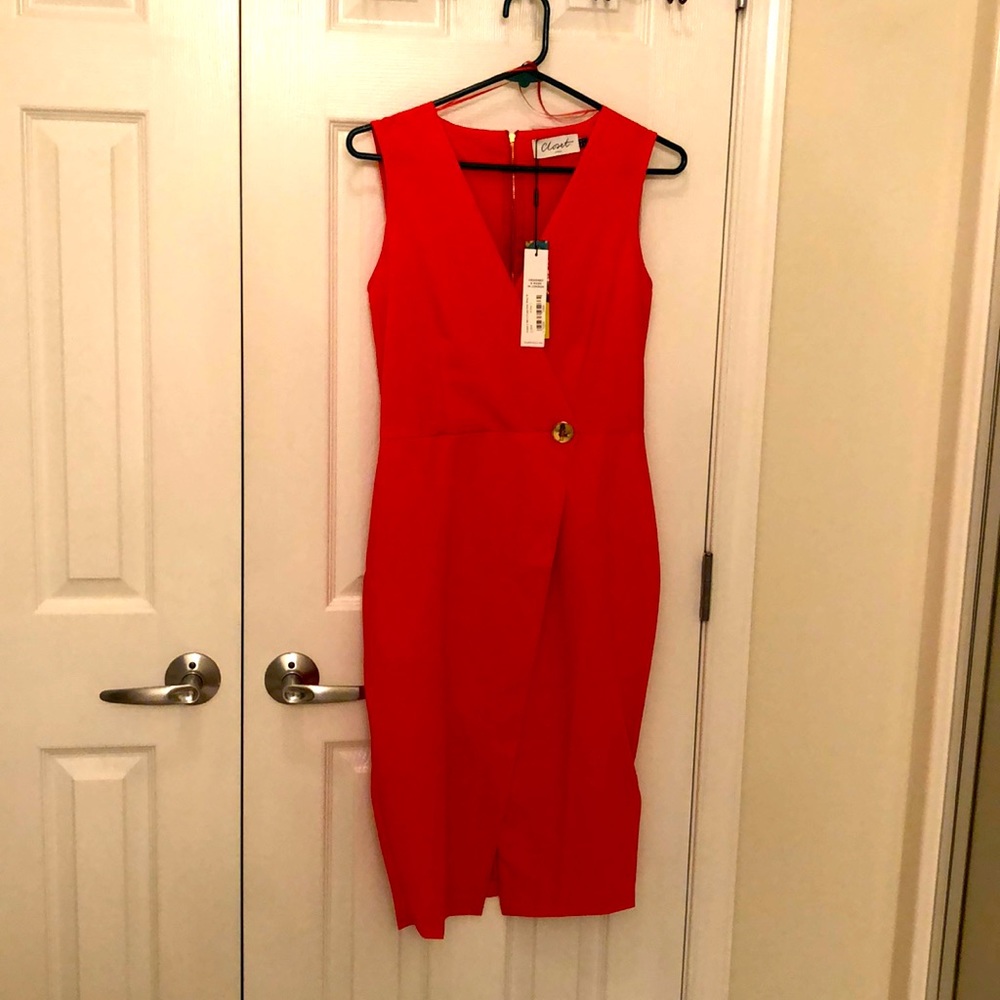 Closet V-Neck Cross Over Wrap Dress